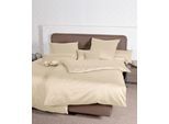 Bettwäsche JANINE "Colors", beige (creme), B/L: 135cm x 200cm, 1 Stk., 1 Stk., Mako-Satin, B/L: 80cm x 80cm, 2 Stk., Mako-Satin, Obermaterial: 100% Baumwolle, Bettwäsche, Bettwäsche, feinfädige uni Bettwäsche für alle Jahreszeiten, Markenreißverschluss
