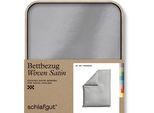 Bettbezug SCHLAFGUT "Woven Satin", grau (grau light), L:200cm, Mako-Satin, Obermaterial: 100% Baumwolle, Bettbezüge, besonders dicht gewebt, Mix & Match: passender Kissenbezug erhältlich