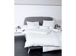 Bettwäsche JANINE "Colors", weiß, B/L: 155cm x 200cm, 1 Stk., 1 Stk., Mako-Satin, B/L: 80cm x 80cm, 2 Stk., Mako-Satin, Obermaterial: 100% Baumwolle, Bettwäsche, Bettwäsche, feinfädige uni Bettwäsche für alle Jahreszeiten, Markenreißverschluss
