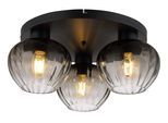 NOWA Deckenleuchte "TOY", schwarz, 3, Ø 19cm H: 20,5cm, 1 Stk., Leuchten, Deckenlampe, Glas, Wohnzimmer, Esszimmer, Deckenleuchte