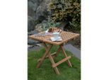Gardenson , Teakfarben , Holz , Teakholz , quadratisch , 50x50x50 cm , klappbar , Gartenmöbel, Gartentische, Loungetische & Beistelltische Outdoor