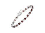 Vira Jewels Armband 925-Sterling Silber rhodiniert Granat rund