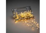 KONSTSMIDE LED-Lichterkette "Weihnachtsdeko aussen", Energieeffizienz: E, silber (silberfarben), Dioden 200 Stk. Flammen 200 Stk., Gesamtlänge 6,8m, Lichterketten, Micro LED Büschellichterkette Cluster, mit Aufroller, LED-Lichterkette