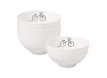 Schale VILLEROY & BOCH "Bols Statement Lines ø 13,8 cm 4er Set weiß", weiß, Schüsseln, Schale