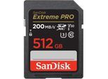 SANDISK Speicherkarte "SDXC Extreme PRO, 2 Jahre RescuePRO Deluxe", schwarz, 512 GB, Speicherkarten, Speicherkarte