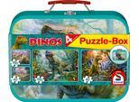 Puzzle SCHMIDT SPIELE "Dinos Box, 2x60 und 2x100 Teile", bunt, Puzzles, KinderB:36cm T:24cm, Pappe, Motiv, Puzzle, B:36cm T:24cm