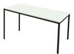Schäfer Shop Pure Stahlrohrtisch, Rechteck, Quadratrohrfuß, B 1600 x T 800 x H 720 mm, lichtgrau/schwarz