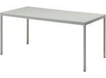 Schäfer Shop Pure Stahlrohrtisch, Rechteck, Quadratrohrfuß, B 1600 x T 800 x H 720 mm, lichtgrau/lichtgrau