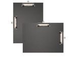 Falken Doppelklemmbrett, A4 Hoch- und Querformat, für 50 Blatt, mit Aufhängeöse, FSC®-Pappe/Metall/Kunststoff, schwarz, 1 Stück