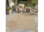 Outdoorteppich CARPET CITY "Flachgewebe in Sisal-Optik, Wetterfest & UV-beständig", braun, B:120cm H:0,5mm L:170cm, Polypropylen, Teppiche, Outdoorteppich, Witterungsbeständig für Balkon, Terrasse, Garten