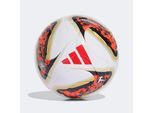 Fußball ADIDAS PERFORMANCE "DFL LGE" Gr. 5, weiß, schwarz, solar rot, Bälle, 5, 0,4 g, Bundesliga, B:22,3cm H:17,3cm T:22cm