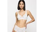 Bügel-BH TRIUMPH "Amourette W", Damen, Gr. 100, Cup B, weiß, Spitze, Obermaterial: 62% Polyamid, 24% Elasthan, 8% Lyocell, 6% Polyester, unifarben, BHs Bügel-BH, Stretch-Spitze