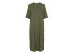 Midikleid KAFFE "Kleid BPkaisey", Damen, Gr. M, N-Gr, grün (grape leaf), Obermaterial: 85% Baumwolle CO. 15% Leinen LI., Kleider Midikleid
