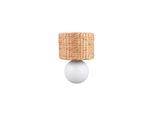 Trio Leuchten , Braun, Weiß , Keramik, Naturmaterialien , 40 cm , Schnurschalter ,