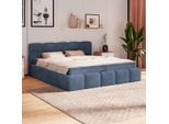 Möbelix , Blau , Textil , geometrisch , H3 , 1-Zonen , 160x200 cm , Matratze,Federleisten mit Duokappen ,
