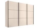 Schwebetürenschrank Includo-Glas Elfenbeinfarben
