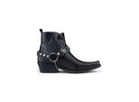 Winklepicker Western-Gothic-Stiefel für Herren aus schwarzem Leder