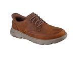 Skechers Arch Fit Garza Rowan Leren Heren Donkerbruine Veterschoenen