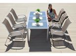 Garten-Essgruppe MERXX "Amalfi", grau (taupe), Obermaterial: 100% Polyester, Sitzmöbel-Sets, pulverbeschichtetes Aluminium, aus 100% Polyester, für 6 Personen