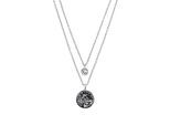 Kette mit Anhänger TOM TAILOR, edelstahlfarben, kristallweiß, Halsketten, Damen, Edelstahl, L: 45 B: 1,9mm, mit Kristallglas, B:1,9mm