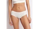 Hipster SLOGGI "ZERO Feel Bliss", Damen, Gr. S, weiß (silk weiß), Spitze, Obermaterial: 76% Polyamid, 24% Elasthan, körpernah, Unterhosen, mit Stretch-Spitze, superweich, atmungsaktiv