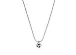 Kette mit Anhänger TOM TAILOR "Fußball-Motiv", edelstahlfarben, schwarz, Halsketten, Jungen, Edelstahl, L: 43 B: 1,9mm, B:1,9mm