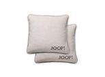 Dekokissen JOOP "Kissenhülle MDF Doubleface 2er Pack" Gr. S, grau (ecru), B:50cm, Obermaterial: 58% Baumwolle CO. 35% Polyacryl PAN. 7% Polyester PES., Dekokissen_Sitzkissen_Kissenhüllen