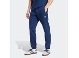 Sporthose ADIDAS ORIGINALS "TREFOIL ESSENTIALS", Herren, Gr. S, N-Gr, blau (night indigo, normal, gr.), Obermaterial: 70% Baumwolle, 30% Polyester, Hosen Sporthose, schmale Passform, mit flauschiger Innenseite, mit Rippbündchen