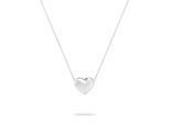 Kette mit Anhänger ECHTZEIT "Schmuck Geschenk Edelstahl Halskette Puffy Heart Herz", silber (silberfarben), Halsketten, Damen, Edelstahl, L: 45 B: 2mm, B:2mm