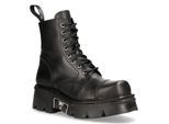 New Rock zwart lederen militaire bikerlaarzen - M-NEWMILI083-S19