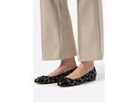 Wittchen Damen-Ballerinas mit Leopardenmuster aus echtem Leder, Grau und Schwarz