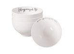 Schale VILLEROY & BOCH "Bols Lieblingsmensch Statement ø 13,8 cm 4er Set weiß", weiß, Schüsseln, Schale