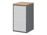 STIER Schubladenschrank Premium mit 6 Schubladen und Buchentop BxTxH 580x650x1035 mm (906121)