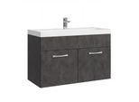 BADMÖBEL-SET Paso 2 Teile Dunkel Grau - 80 x 35 x 55 cm
