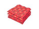 STUHLKISSEN Rentier, rot im 4er-Set 40/40/5 cm