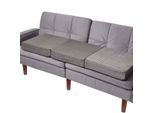 SOFA-AUFLAGE grau 100/50/10 cm – Velours-Sitzkissen orthopädisch