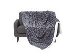 KUSCHELDECKE Sherpa 200/230 cm, Samtdecke mit Dreieckmuster