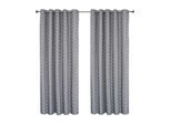 VERDUNKELUNGSVORHÄNGE geometrisch mit Thermo-Funktion, Ösen 167/137 cm