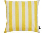 Dekokissen DONE. "STRIPES", gelb (beige, neon gelb, schriftzug), B:45cm L:45cm, Polyester, Dekokissen_Sitzkissen_Kissenhüllen, Extra weiche Haptik