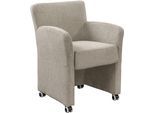 Sessel EXXPO - SOFA FASHION "Intenso, Loungesessel, modern", beige (taupe), B:66cm H:85cm T:48cm, Zusammensetzung: PES 95%, NY 5%, Sessel, Sessel, hohe Bodenfreiheit, frei im Raum stellbar, hoher Sitzkomfort