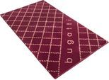 Strandtuch BUGATTI "Angelo", rot (burgundy), B:100cm L:180cm, Frotteevelours, Obermaterial: 100% Baumwolle, Handtücher, Badetuch, kariert, mit Schriftzug