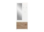 Garderobe 3-teilig Weiß, Eichefarben
