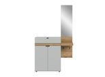 Garderobe 2-teilig Grau, Eiche dunkel