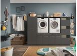 Mehrzweckschrank-Set LAUNDREEZY "LAUNDREEZY LDSK14", grau (anthrazit), B:235cm H:162cm T:67,5cm, Holzwerkstoff, Kastenmöbel-Sets, Breite 235 cm, Soft-Close-Funktion, höhenverstellbare Füße