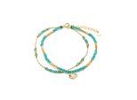 Luxenter Armband aus 925er Sterlingsilber und grünem Kristall mit 18-karätiger Gelbgold-Beschichtung – Talorce