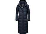 Steppmantel NAVAHOO "Isalie", Damen, Gr. XXL (44), blau, Oberstoff: 100% Polyester. Futter: 100% Polyester. Wattierung: 100% Polyester. Ärmelfutter: 100% Polyester, oversize wadenlang, Ärmel ohne Ärmelschlitz Rippstrickbündchen mit innenliegendem Gummizug, Mäntel Steppmantel, zeitloser Wintermantel mit abnehmbarer Kapuze