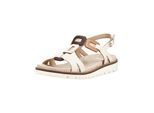 Riemchensandale ARA "Ara Sandalen Glattleder", Damen, Gr. 42, weiß, braun, Glattleder, Schuhe Riemchensandale