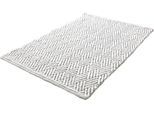 Badematte KLEINE WOLKE "Switch, Badvorleger, Badezimmer Teppich", beige (macadamia), H:5mm, Baumwolle, Polyester, Badematten, Badematte, Badteppich, handgefertigt, Wendedesign, geometrisches Muster