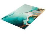 Badematte KLEINE WOLKE "Teal, Badvorleger, Badezimmer Teppich", petrol, H:5mm, Polyester, Badematten, Badematte, bedruckt, Marmor Design, goldfarbene Akzente, weich & kuschelig
