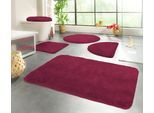 Badematte KINZLER "Chaozhou, Badvorleger, Badezimmer Teppich", rot (bordeaux), H:20mm, Polyester, Badematten, Badematte, Badteppich, Uni Farben, weich, als rechteckig, rund & Set erhältlich
